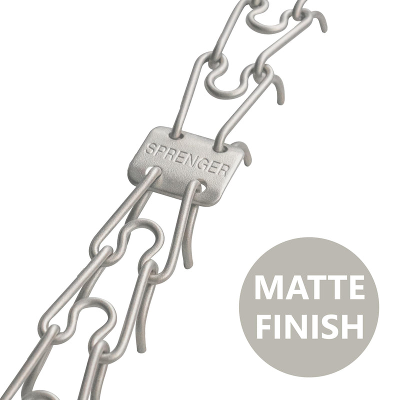 Herm Sprenger Matte Stainless Steel Scratch Resistant Dog Collar with Swivel D-Ring Training Collar for Small Dogs Made in Germany (16in x 2.25mm (Neck Size up to 13 in) | Matte) 16in x 2.25mm (neck size up to 13 in) | Matte