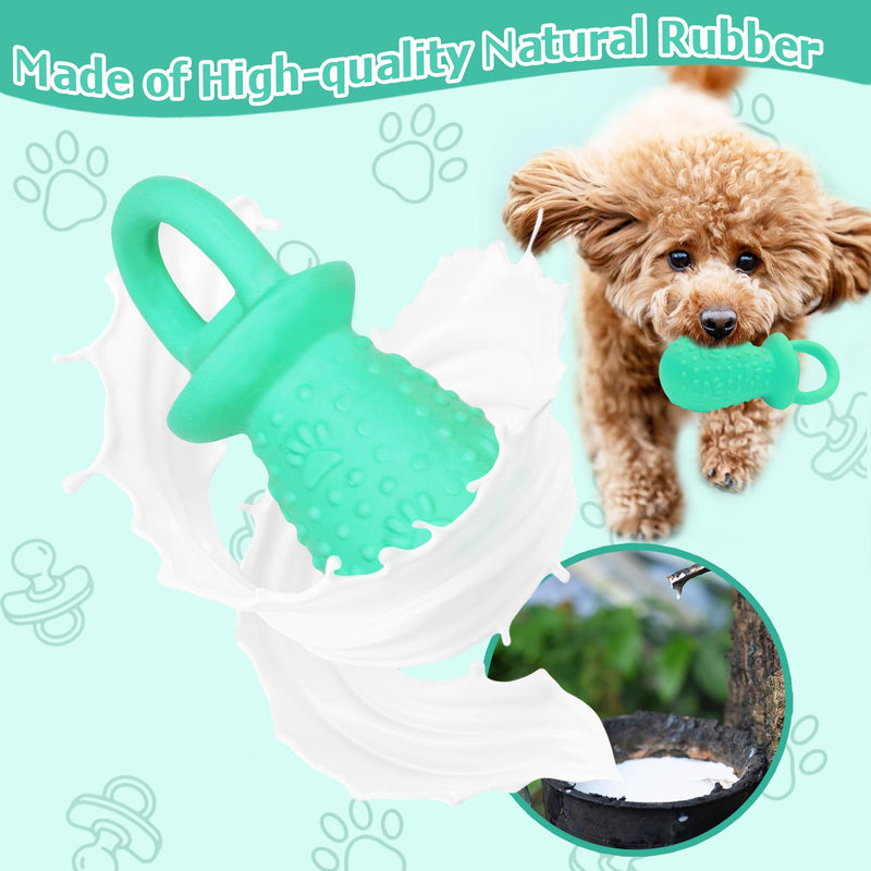 Latex Chew Dog Toys, Novelty Squeaky Pacifier Dog Toys, 5.2" Durable Pacifier Dog Chew Toys for Small and Medium Dogs (Green,1 Pcs) Green - PawsPlanet Australia