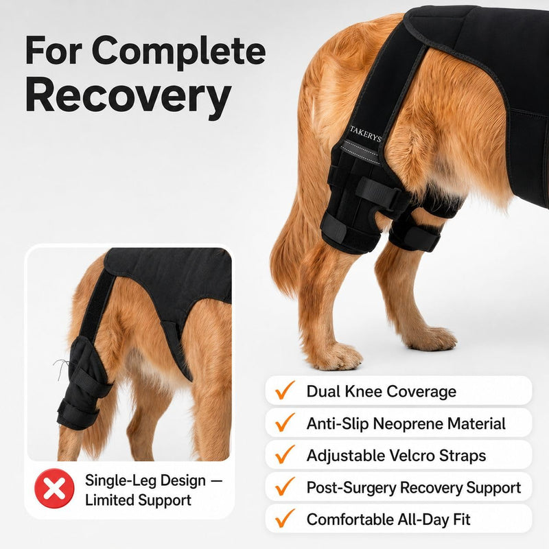 Dog Knee Brace for Back Leg Support – Adjustable Dog Leg Stabilizer with Hip Support, Comfortable Mobility & Joint Support for Small, Medium & Large Dogs (S) S