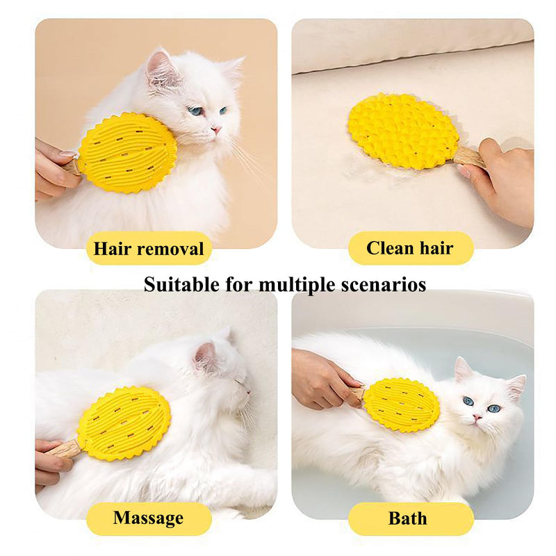 Cat Brush for Shedding Dog Brush Hair Cleaning Comb Bath Massage Tool for Shedding & Grooming, Remove Loose Hair, Durian Shape, Silicone Bristles (Green) Durian Green - PawsPlanet Australia