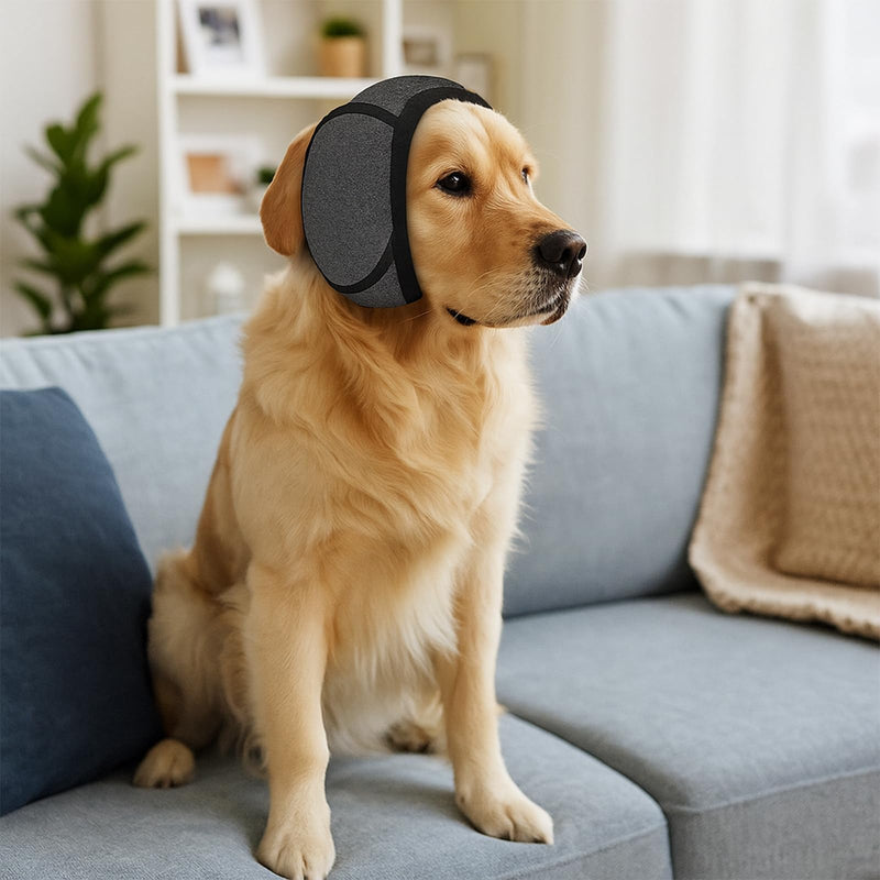 Dog Ear Protectors, Adjustable Noise Protection for Small Medium Large Dogs Puppies Cats, Waterproof Dog Ear Muffs for Thunder, Fireworks, Vet Visits, Grooming, Bathing, Swimming (S) S