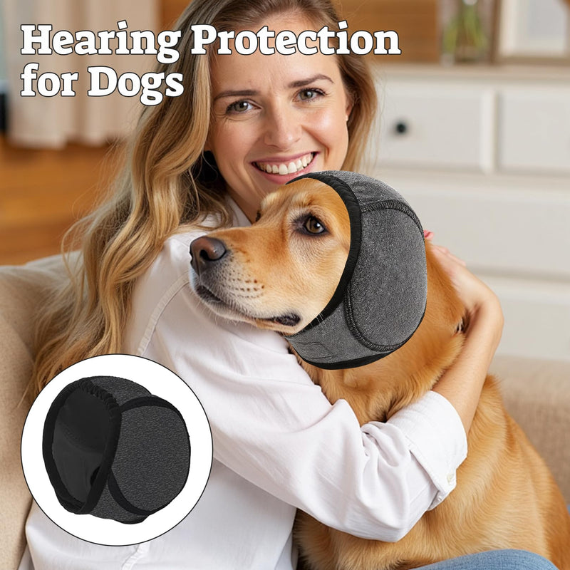 Dog Ear Defenders Completely Cover Dog Snood Waterproof Barrier Against Dirt and Grime Pet Ear Muffs Noise Protection Adjustable Hush Muff Cover for Pet Protectors for Bathing Swimming Fireworks