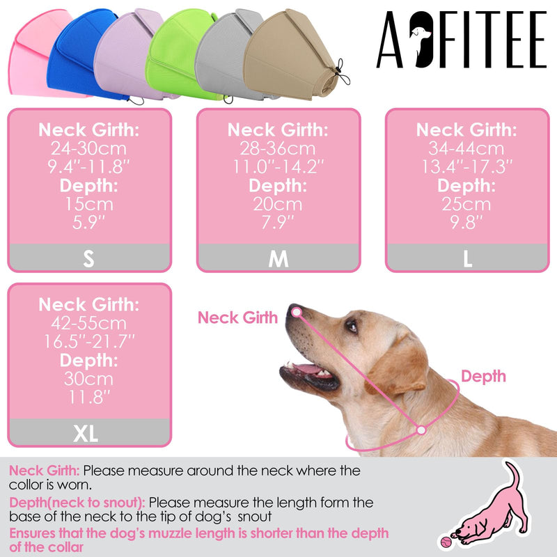 AOFITEE Soft Dog Cone Collar Anti-Licking, Dog Cone Alternative After Surgery, Elizabethan Cones for Large Dogs Post-Surgery, Neuter Recovery Pet Dogs E-Collar(Pink,X-Large) X-Large Pink