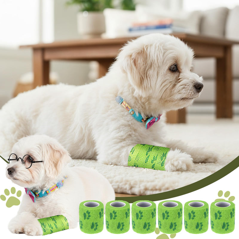 6 Rolls No Chew Bandage for Dogs, Bandage Wrap for Dogs, Self Adhesive Non-Woven Bandage Wrap for Dog Legs Paws Wounds