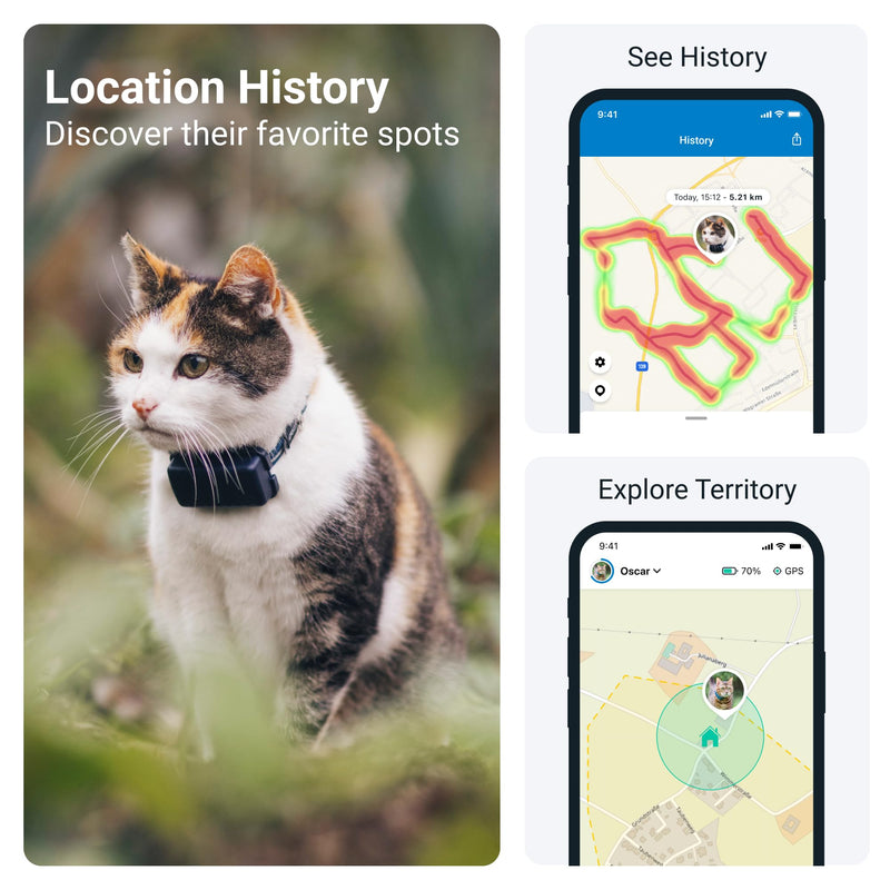 Tractive GPS Tracker & Health Monitoring for Cats (6.5 lbs+) - Market Leading Pet GPS Location Tracker | Wellness & Escape Alerts | Waterproof | Works with Any Collar (Dark Blue) - PawsPlanet Australia