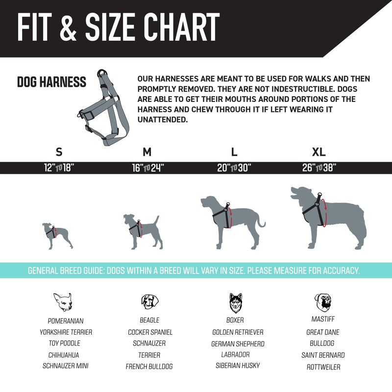 Wolfgang Heavy Duty Adjustable Dog Harness, Pull-Tested to Over 800 lbs for Walking & Training, DigiFloral Print, Medium Medium (5/8 Inch x 16-24 Inch) - PawsPlanet Australia