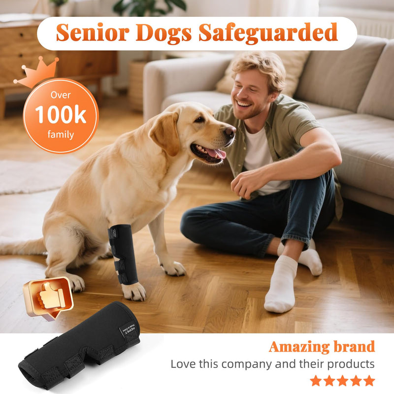 Petanims 2 Packs Dog Front Leg Brace for Remission Hyperextension - Wrist Support for Sprain, Arthritis & Injury Recovery - Adjustable Non-Slip Dog Leg Wrap, Fits Left or Right, Small S