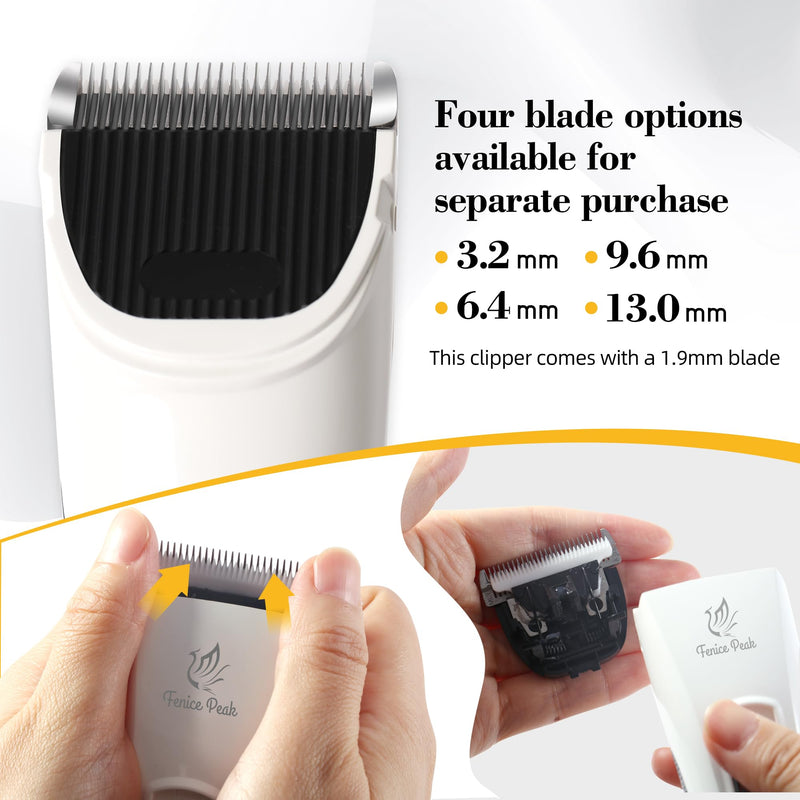 FENICE PEAK Dog Grooming Clippers for Thick Heavy Coats 3 Speeds Low Noise Pet Grooming Kit Cat Eletric Clipper with 10FC Ceramic & Stainless Steel Blade Clipper+10FC Blade - PawsPlanet Australia