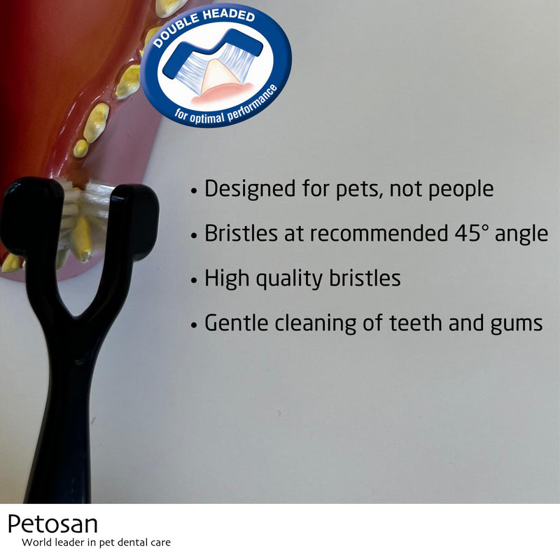 Petosan Dental Care Kit for Medium Dogs - Dog Toothbrush and Toothpaste Set (7-15 kg) - Plaque and Tartar Removal, Fresh Breath, Recommended by Vets, Poultry Flavour.
