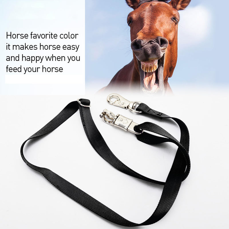 2PCS Cross Ties,Adjustable Nylon Cross Ties for Horse Horse Trailer Tie with Panic Snap and Bull Snap, Adjustable Length from 44.5-78.5 Inch,Black - PawsPlanet Australia