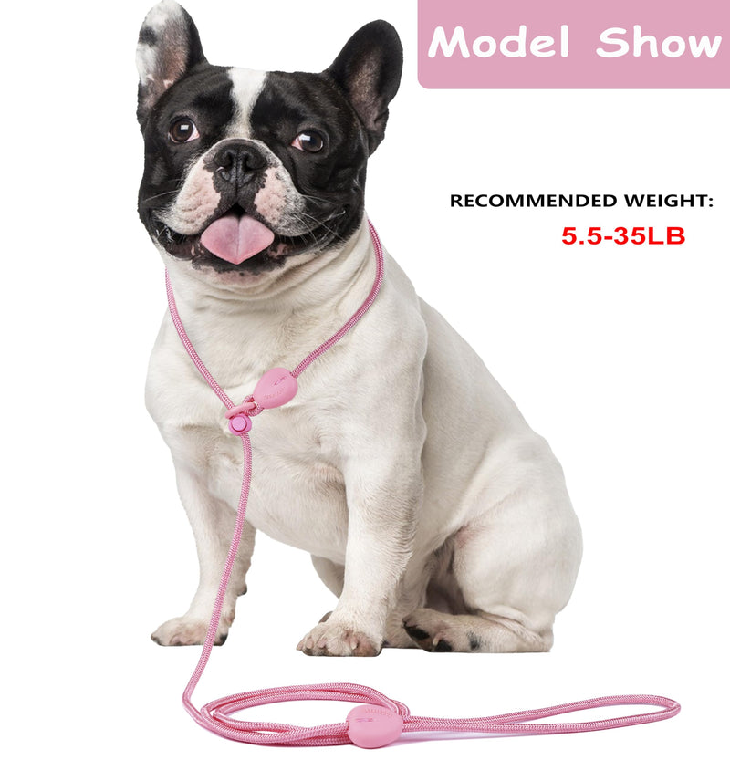 Slip Leash for Dogs 6FT Slip Lead Strong Dog Training Leash Heavy Duty Slip Leash No Pull Dog Slip Lead Comfortable Rope Dog Leash Lightweight Puppy Leash Dog Leash for Small Medium Dogs (Pink, 6FT) Pink - PawsPlanet Australia