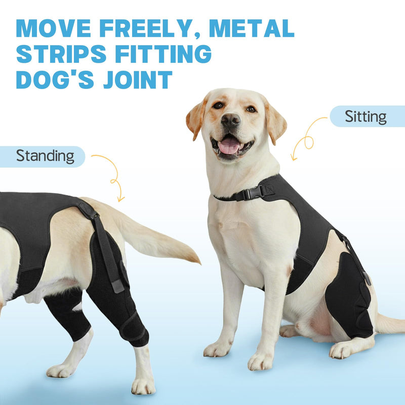 Dog Knee Braces for Back Leg, Adjustable Leg Brace with 2 Stabilizers, Hip Support to Reduces Pain, Ligament Injuries, ACL CCL & Luxating Patella for Small Medium Large Dogs, L-S