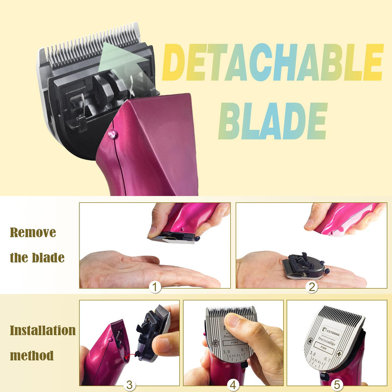Professional Animal Dog Pet 5-in-1 Adjustable Fine Blade Cut Length 0.7-3mm,Compatible with Wahl Arco,Bravura,Chromado,Creativa,Figura and Motion Clippers(2 PCS) - PawsPlanet Australia