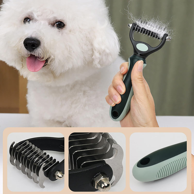 Grooming Brush Kit 8pcs for Shedding Matted Fur Self-Cleaning with Cat Dog Grooming Scissors Flea Comb Pet Grooming and Comb Bath Brush for Indoor Long-Haired Cats - PawsPlanet Australia
