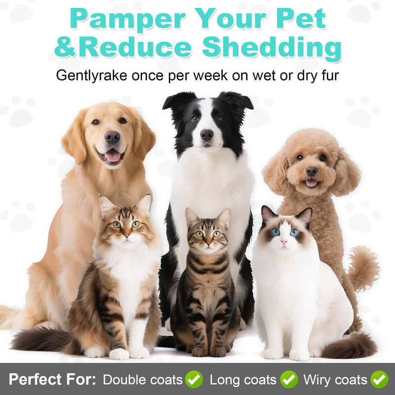 3-in-1 Pet Steam Brush for Dog Cat,Double-Sided Undercoat Rake for Shedding & Grooming,Spray Pet Hair Removal & Deshedding Dematting Comb for Long Short Haired,2 PCS - PawsPlanet Australia