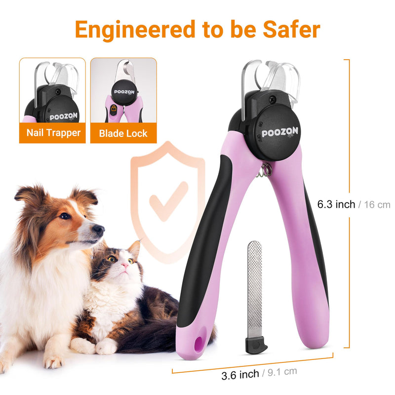 Dog Nail Clipper with Light, Illuminates Nail Clipper Kit or Bloodline for Safe, Easy Trimmers, Extra Sharp for Thick Nails, Quick Sensor, Avoid Over Cutting Toenail, for Cats & Dogs Pink - PawsPlanet Australia