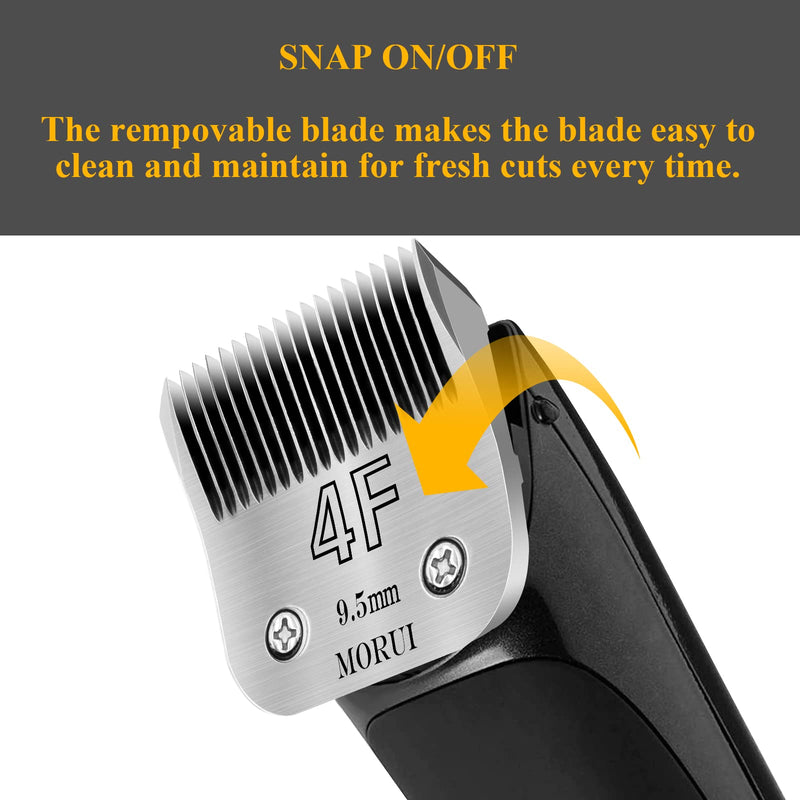 4F Cut Length 3/8"(9.5mm) Detachable Pet Dog Clipper Blades UltraEdge Series Clipper Blades for Dog Grooming Compatible with Most Andis,Oster A5 Wahl KM Series Clippers 4F 9.5mm - PawsPlanet Australia