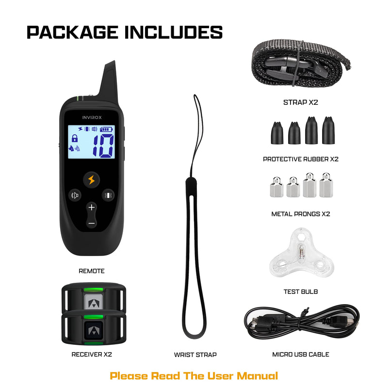 INVIROX Dog Training Collar for Large Dog X2 [2026 Edition] 123 Levels Dog E Collars 1100yd Range, 100% Waterproof, Rechargeable Electric Collars for Medium Dogs, E Collar for Large Dogs Black & Gray - PawsPlanet Australia