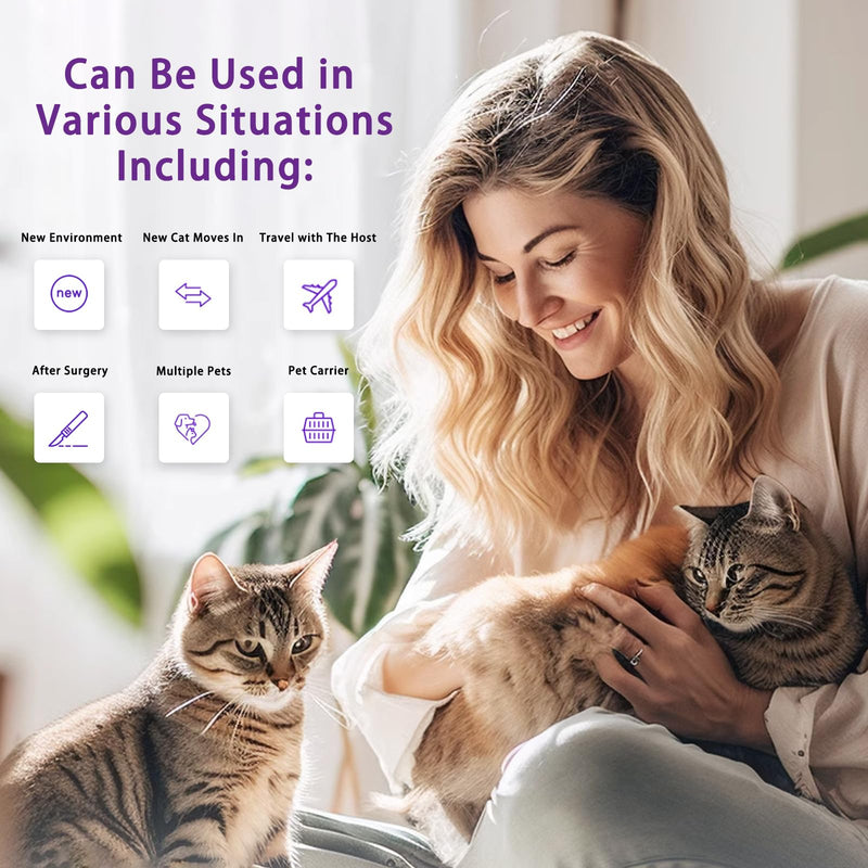 Cat Pheromones Calming Diffuser 60 Days Refill, Enhanced 3 in 1 Cat Calming Diffuser, Drug Free Solution, Vet Recommended, Effectively Reduce Chasing, Fighting, Scratching, Blocking or Hissing - PawsPlanet Australia