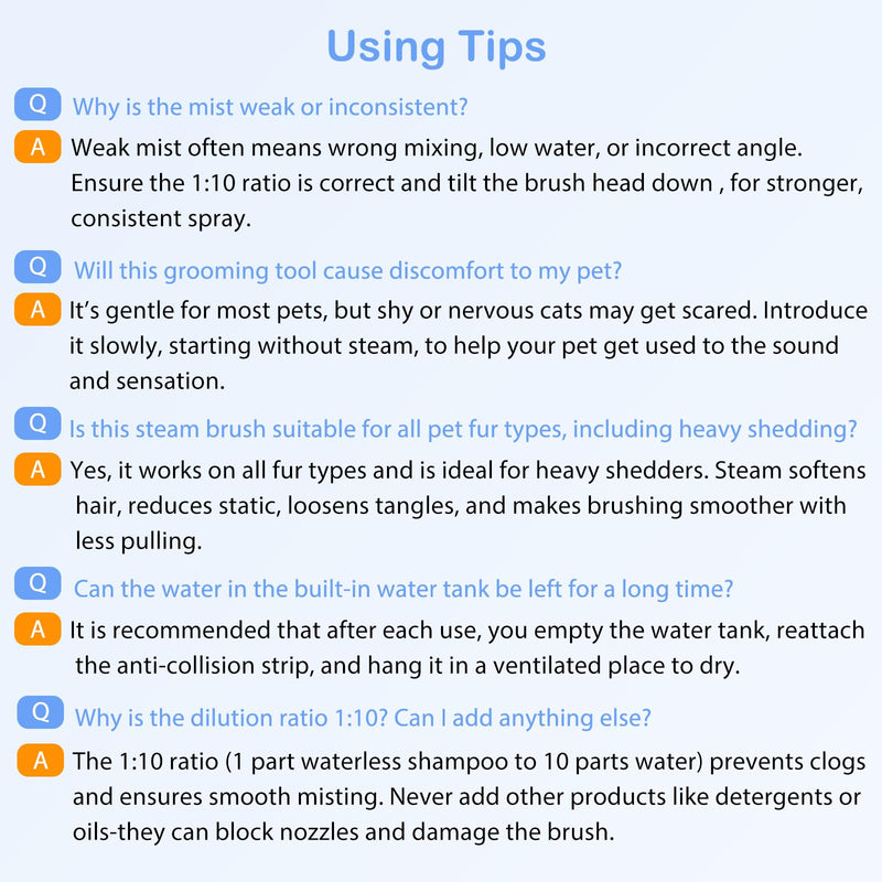 3-in-1 Pet Steam Brush: Rechargeable Grooming Tool with Gentle Mist Spray for Shedding Control, Self-Cleaning, 2-Speed, Waterproof, Safe Rounded Tips - For Dogs, Cats, Rabbits & All Coats