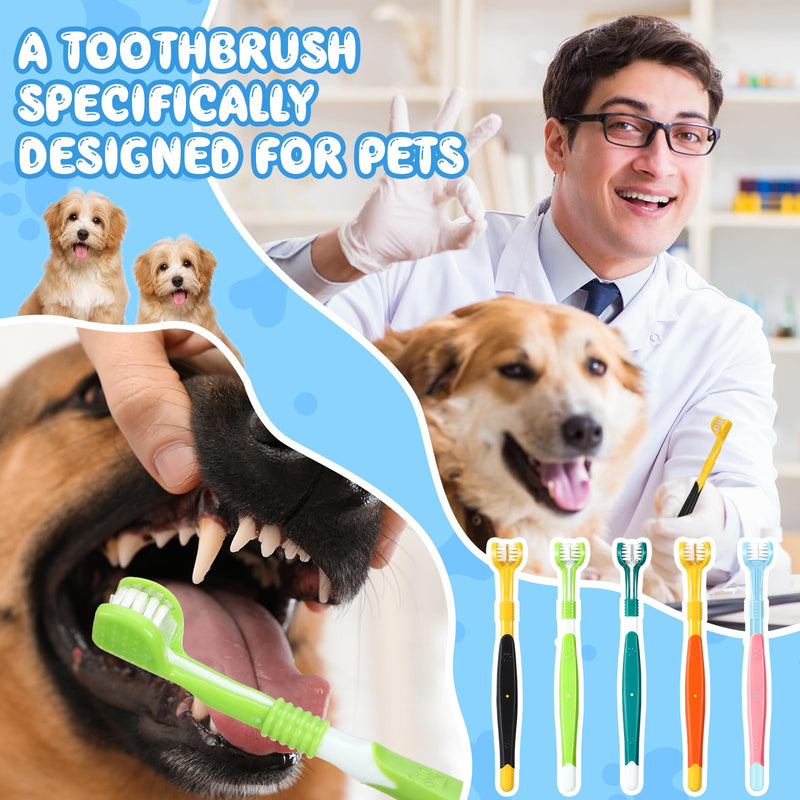 Vesici 20 Pcs 7 Inch Dog Toothbrush 3 Sided Dog Tooth Brush Cat Toothbrush Pet Teeth Cleaning Brush Dental Care Suitable for Most Pets Puppy Kitten Different Teeth and Mouth Shapes Cleaning - PawsPlanet Australia