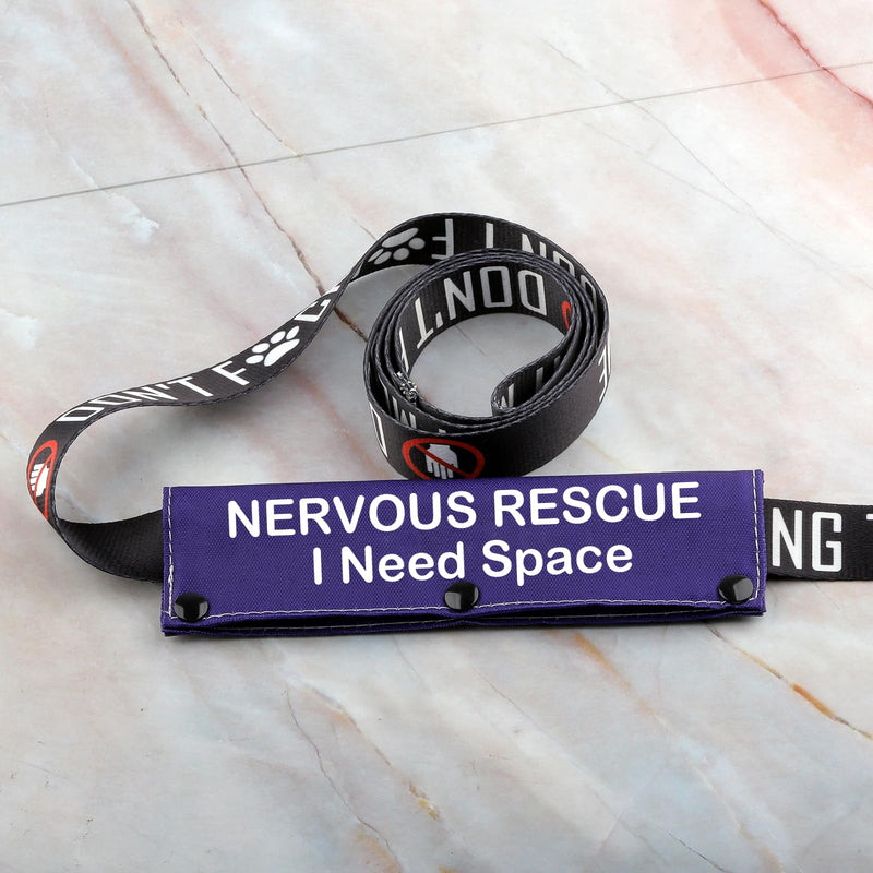 Nervous Dog Leash Sleeve Nervous Rescue Space Dog Leash Wrap Social Distancing Dog Patch (Nervous Rescue Space) - PawsPlanet Australia