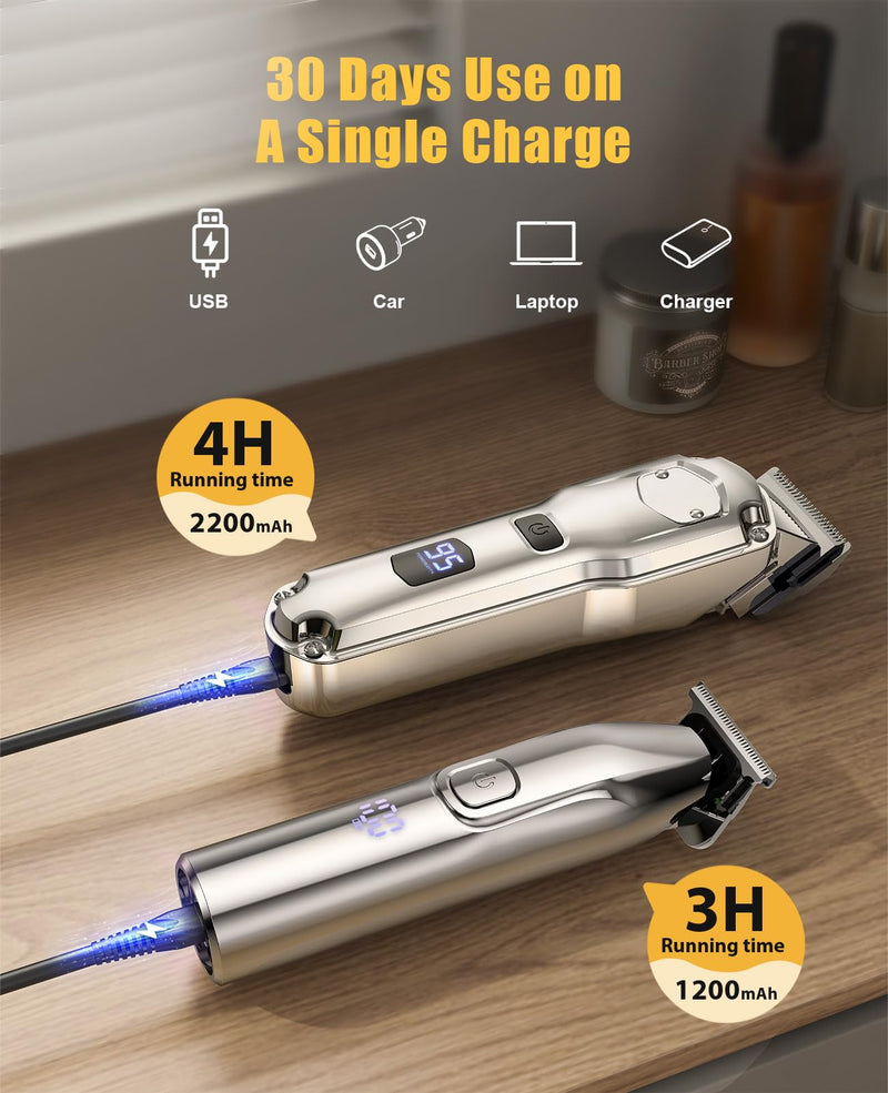 Romanda Clippers and Trimmers Set, Hair Clippers for Men Cordless,Mens Clippers and Grooming Set,Barber Clippers Set - PawsPlanet Australia