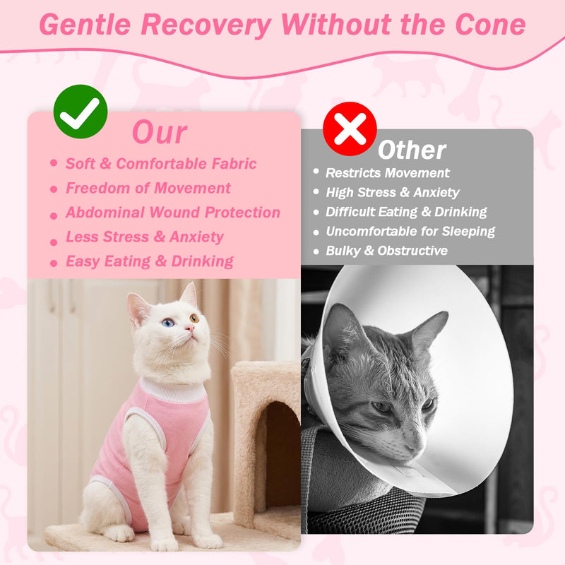 Coppthinktu Cat Recovery Suit Female for Surgical Abdominal Wounds, Breathable Cat Onesie for Cats After Surgery Bodysuit Female, Kitten Recovery Suit Cone of Shame Alternative Anti Licking Blue Medium