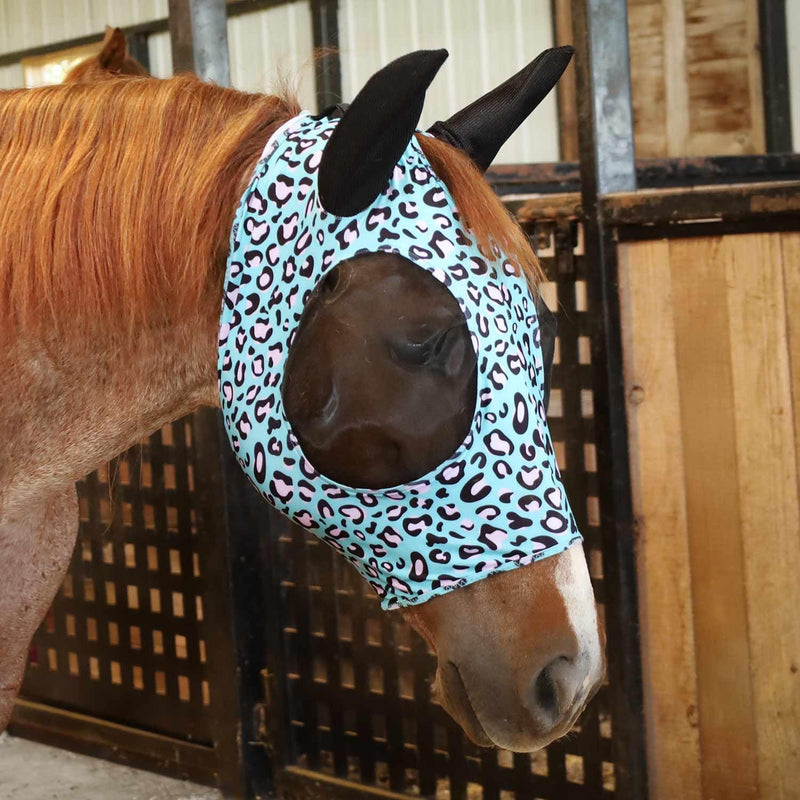Jeffers Expression Lycra Horse Fly Mask – Full Size, Party Cheetah – Lightweight Stretch Horse Mask with Mesh Eyes & Ears, Breathable Lycra Mask for Horses, Equine Summer Apparel & Gear - PawsPlanet Australia