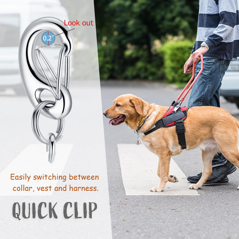 Service Dog Tag/ESA Animal Tag - Double Sided with Federal Protection & Red Medical Alert Symbol| Easily Attach to Collar, Harness, Vest | Service Dog Identification Tag Polished Stainless Steel Service Dog 1' - PawsPlanet Australia