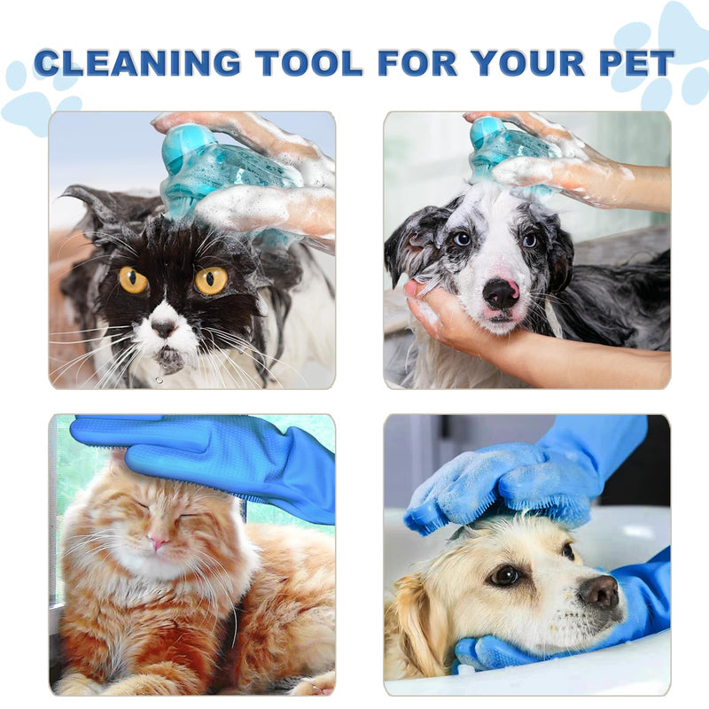 2PCS Dog Washing Gloves and Dog Shampoo Brush, Dog Bath Supplies Dog and Cat Bath Set Pet shower set-b - PawsPlanet Australia