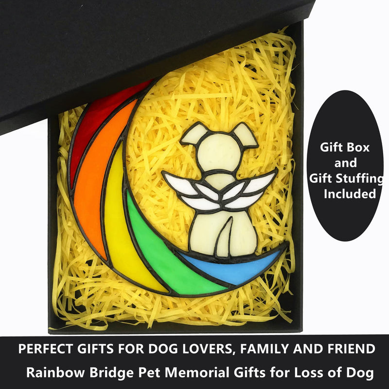 Stained Glass Dog Memorial Gifts for Loss of Dog,Rainbow Bridge Pet Memorial Gifts for Dogs,Loss of Dog Sympathy Gift,Dog Bereavement Gifts,Pet Loss Gifts,in Memory of Dog Passing Away Gifts Rainbow - a - PawsPlanet Australia