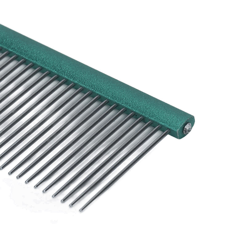 Greyhound Comb For Dogs, Metal Dog Comb Dog Combs with Rounded Ends Dog Comb Cat Comb For Removing and Knots Grooming Tool For Long Short Haired Dog (Green 13cm/5.1in) Green 13cm/5.1in