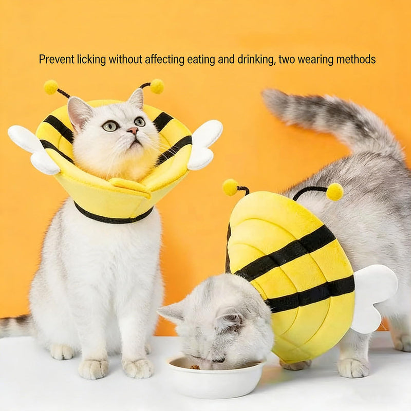 Soft Cat Cone, Adjustable Recovery Collar After Surgery to Prevent Licking Wound, Protective Cat Neck Cone, Comfortable Pet Elizabethan Collar for Cats Kittens and Puppies (S) S