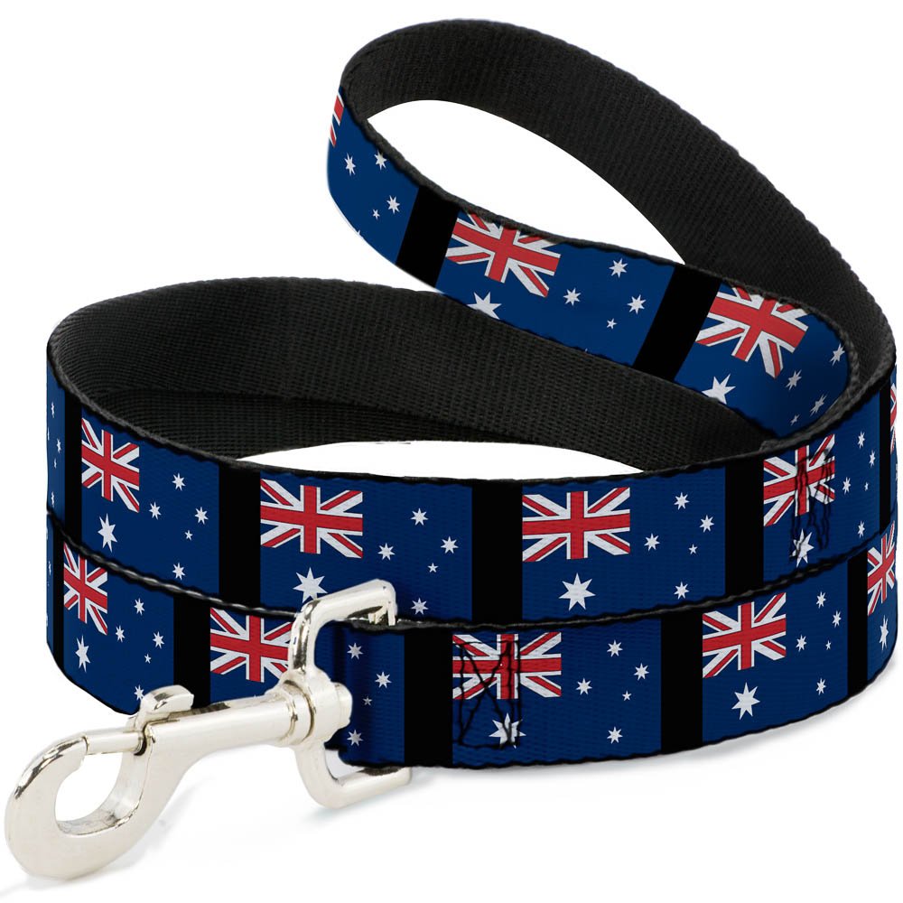 Buckle-Down Pet Leash - Australia Flags - 6 Feet Long - 1" Wide