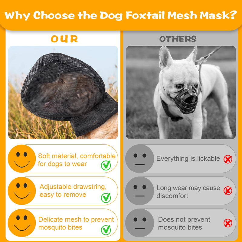 Foxtail Mask for Dogs (S), Field Net Guard Dog Foxtail Protection Hood for Dogs Prevent Foxtails Thorns Rocks Insects, Dog Face Guard for Hiking, Outdoor Adventures S - PawsPlanet Australia