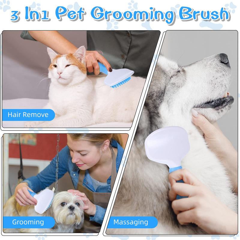 Kacctyen Silicone Dog Bath and Grooming Brush with Handle for Short and Long Hair Pet Deshedding and Massage - PawsPlanet Australia