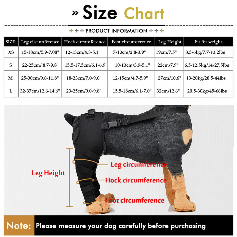SMALLLEE_LUCKY_STORE Dog Knee Brace for Back Leg Torn ACL Neoprene Canine Stifle Support Hip Hock Joint Compression Wrap Sprains Injury Protection Loss of Stability from Arthritis Relieve Pain L
