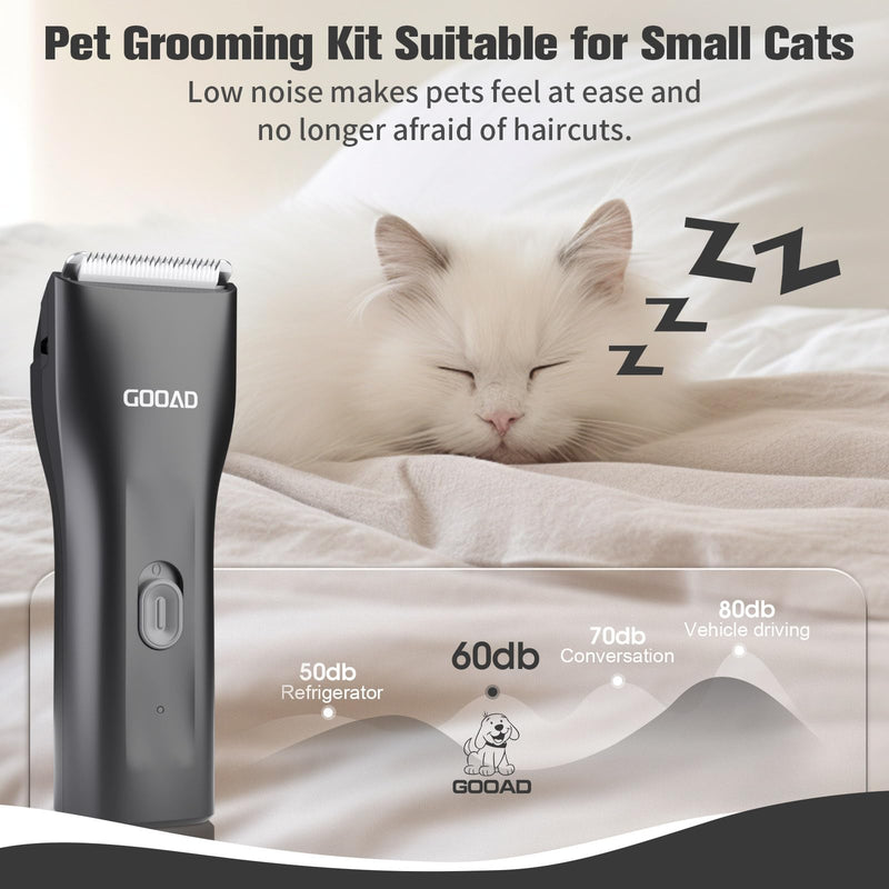 Cat Clippers for Matted Hair, Quiet Cat Shaver for Long Hair, Cordless Cat Hair Trimmer for Grooming, Cat Paw Trimmer Nail Grinder,Pet Shaver Cat Grooming Kit for Cats Small Dogs Animals(Black) Black - PawsPlanet Australia