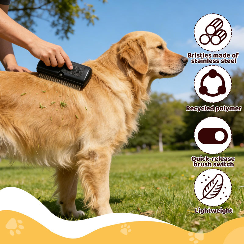 SoundZero Pet Hair Remover Dog Black, Pet Tails Deshedding Brush, Dog Brush, Pet Hair Removal Brushes, Pet Hair Removal Brush, Grooming Tool, Dog Brush Short Hair (Black)