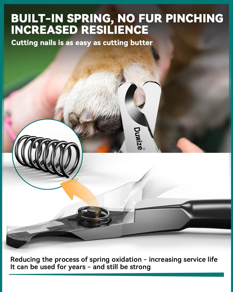 Dog & Cat Nail Clippers - All steel material, 1.22-inch large opening, Built-in Spring, No Hair Pinch, for Medium to Large Dogs and Cats, Free Nail File - Professional Grooming Tool for Pets - PawsPlanet Australia