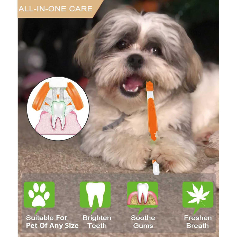 Dog Toothbrush Set,Finger Rubber Toothbrushes/Double Head Pet Tooth Brush/Triple Head Dog Toothbrushes/360º Cat Toothbrush/Multi-Angle Dental Cleaning Brushes Kit for Puppy Kitten Oral Hygiene,8 Pack - PawsPlanet Australia