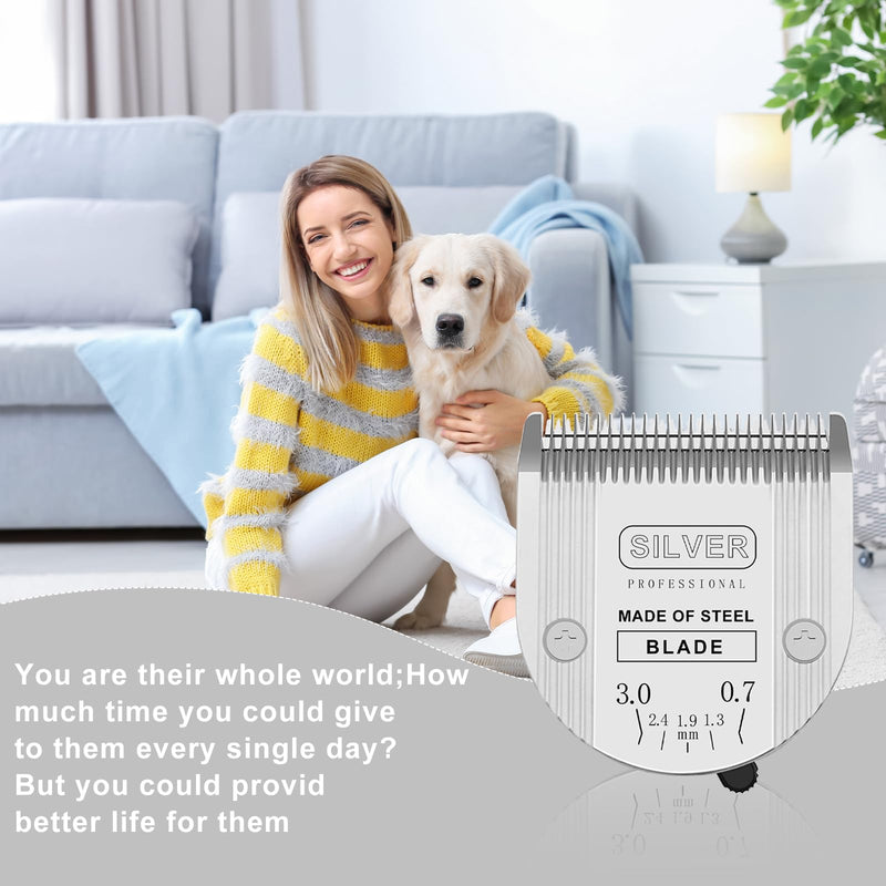 5 in 1 Replacement Blades Compatible with WAHL Bravura .Chromado，Creativa，Figura Dog Clippers for Dogs Grooming（2 Packs Silver - PawsPlanet Australia