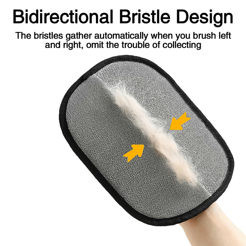 3 Pack Pet Hair Removal Gloves - Reusable Electrostatic Pet Hair Remover Glove for Cats & Dogs, Double-Sided Magic Grooming Glove for Furniture, Car Seats, Carpets & Clothing (3Pcs-Black) 3Pcs-Black - PawsPlanet Australia