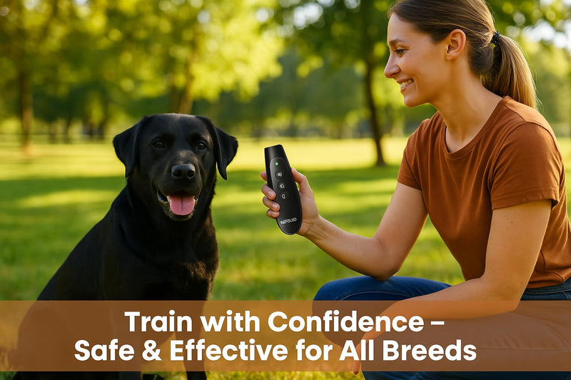 Anti Barking Device for Dogs - Ultrasonic Dog Trainer with VF Tech, 3 Modes Bark Control, Rechargeable Dog Bark Deterrent for Behavior Correction - Indoor & Outdoor Use Black - PawsPlanet Australia