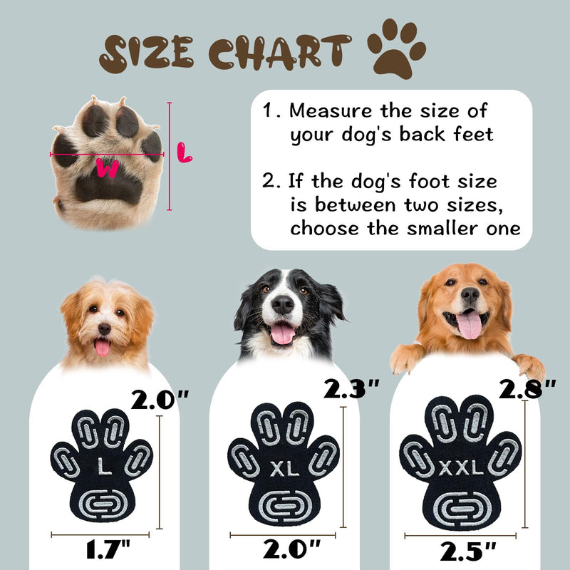 Dog Paw Portector XXL, Anti-Slip for Senior Dogs, Traction Control Paw Stickers for Old Dogs with Strong Traction, Keeps Dogs from Slipping On Hardwood Floors, Hot Pavement 5Sets20Pcs (XXL) XXL-2.5''×2.8'' - PawsPlanet Australia