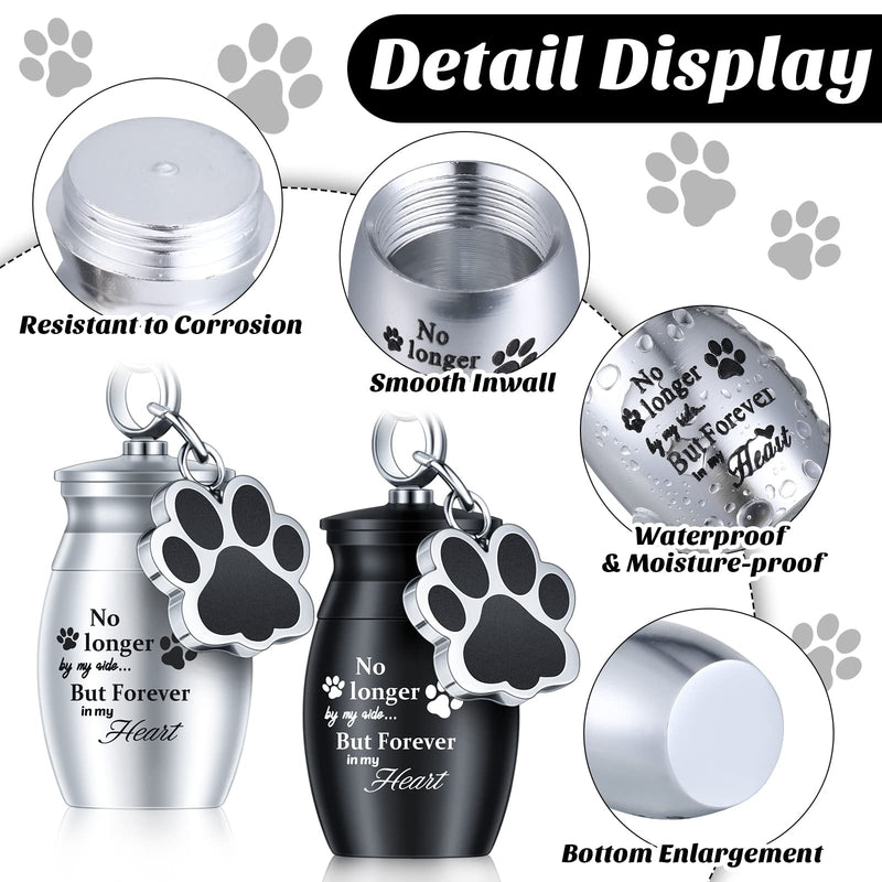 Tudomro 2 Pcs Pet Urns Keychain for Dog Cat Ashes with Storage Bags Small Pet Cremation Keepsake Pend Paw Print Memorial Urn Fresh Style - PawsPlanet Australia