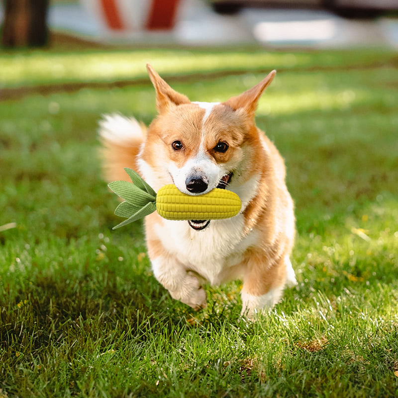 Dog Toys for Aggressive Chewers, Indestructible Tough Dog Toys for Large Dogs, Durable Squeaky Dog Chew Toys for Small Medium Dog Teeth Cleaning with Natural Rubber Yellow - PawsPlanet Australia
