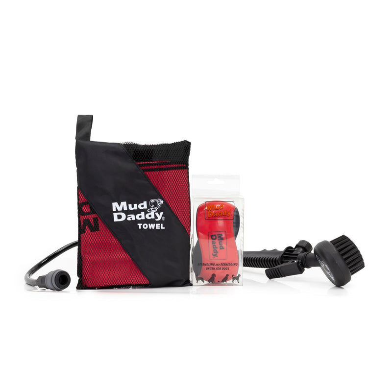 Mud Daddy Detangler and Deshedder Brush, All Coat Types, Easy Grab, Red - PawsPlanet Australia