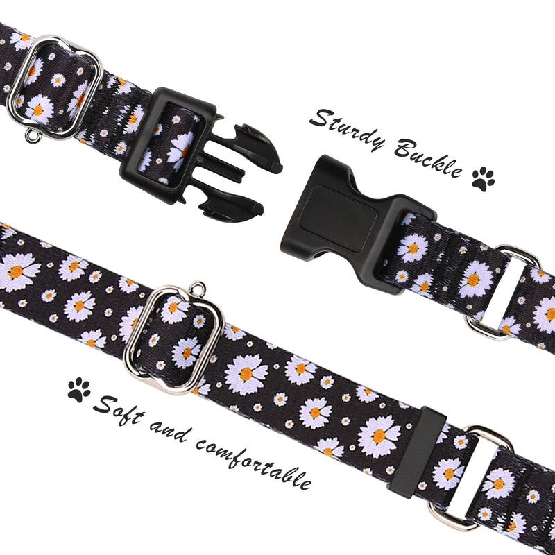 Hikiko Martingale Collar for Dogs with Buckle for Small Medium Large Dogs Soft Nylon Daisy Dog Collars Walking Training?Pure Daisy,Medium? Pure Daisy - PawsPlanet Australia
